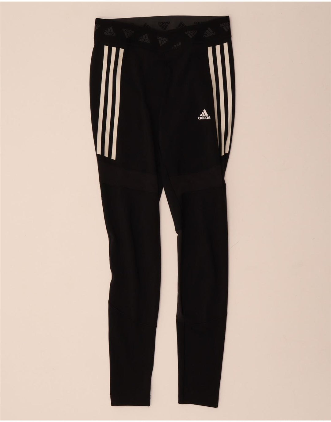 ADIDAS Aeroready Grafiske Leggings til kvinder UK 12 Medium Sort