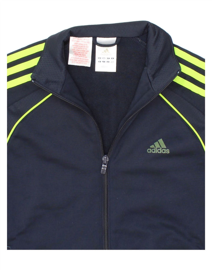 ADIDAS Boys Tracksuit Top Jacket 11-12 Years Navy Blue Polyester Vintage Adidas and Second-Hand Adidas from Messina Hembry 