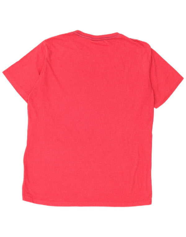 WEIRD FISH Herre grafisk T-shirt Top Stor rød bomuld