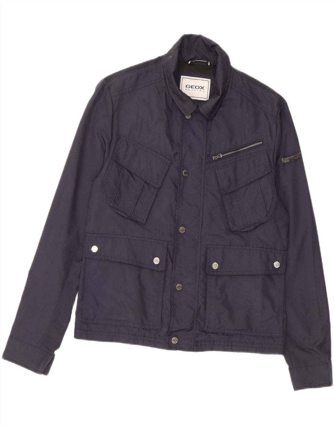 GEOX RESPIRA Herre Utility Jacket UK 36 Small Navy Blue Polyamide