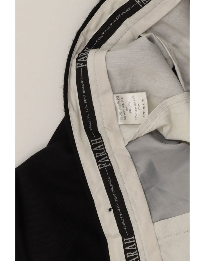 Farah Straight Suit Bukser til mænd W36 L29 Sort polyester