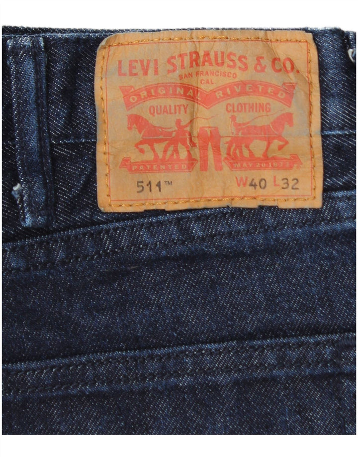 Levi's Herre 511 Slim Jeans W40 L32 Marineblå Bomuld Classic