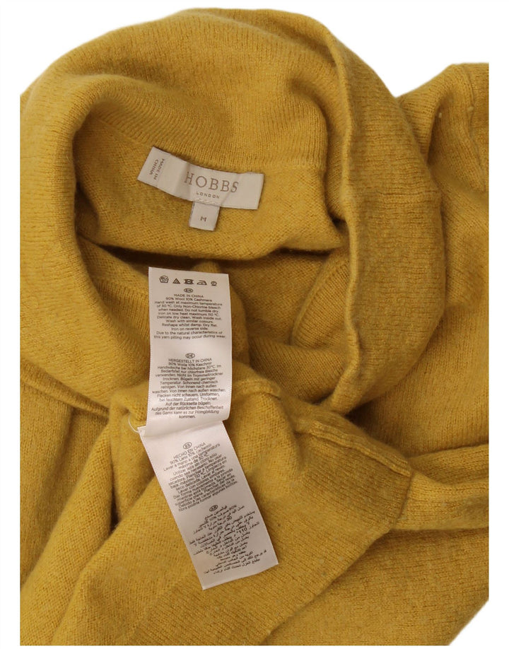 Hobbs Womens Crop Turtle Neck Sweater UK 12 Medium Yellow Wool