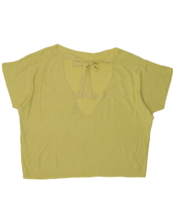 Oasis Dame Oversized Bluse Top UK 16 Stor Gul Akryl