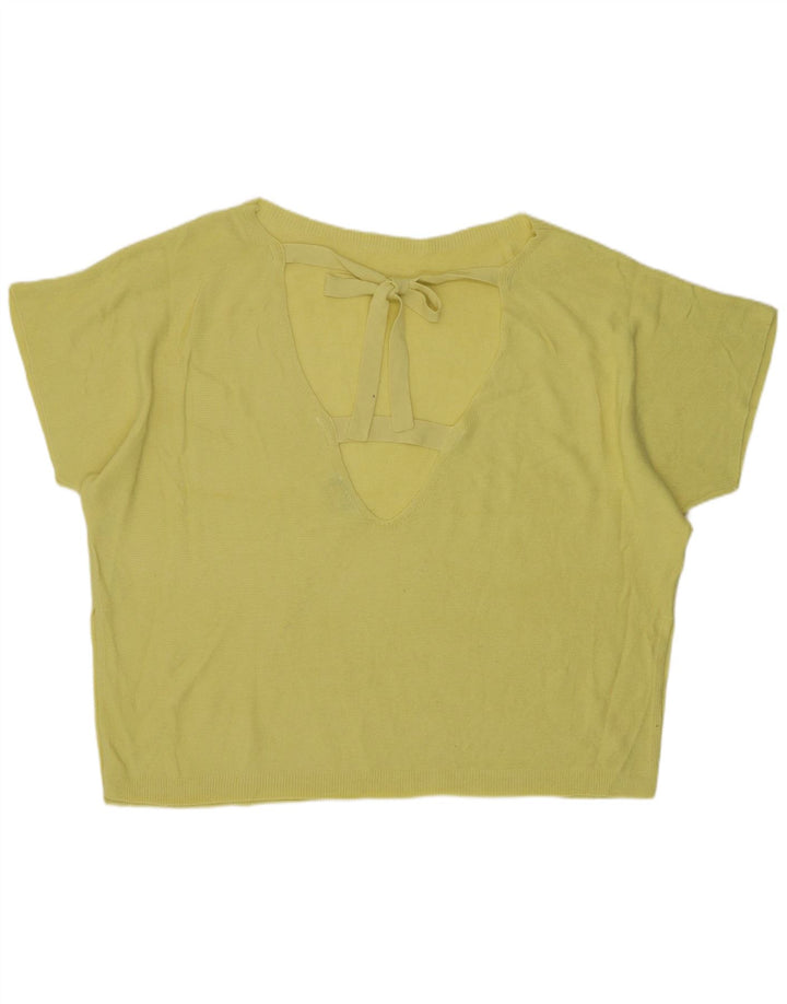 Oasis Dame Oversized Bluse Top UK 16 Stor Gul Akryl
