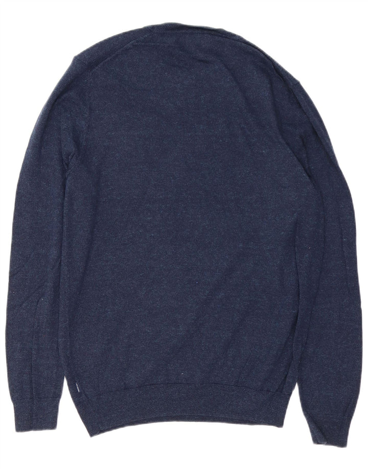 SUPERDRY sweater med rund hals til mænd Medium marineblå flækket bomuld