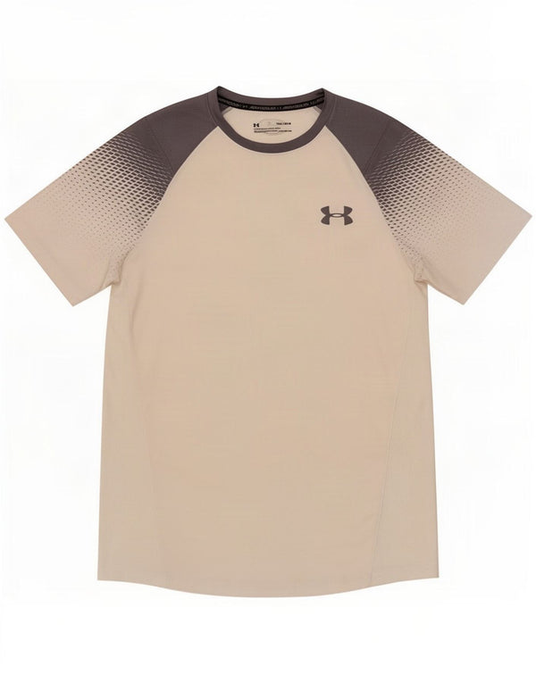 Under Armour Herre Heat Gear T-Shirt Top Medium White Colourblock Polyester