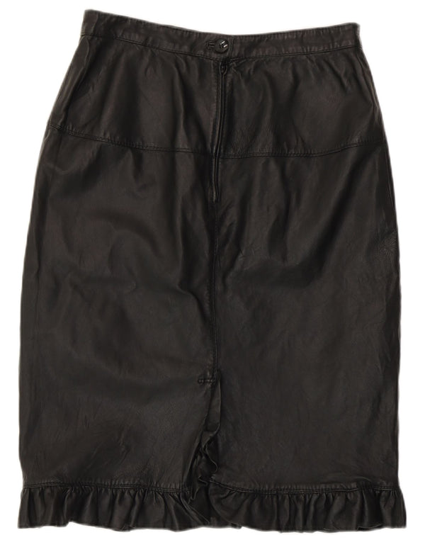 Vintage kvinders højtaljede lædernederdel IT 46 Large W28 Black