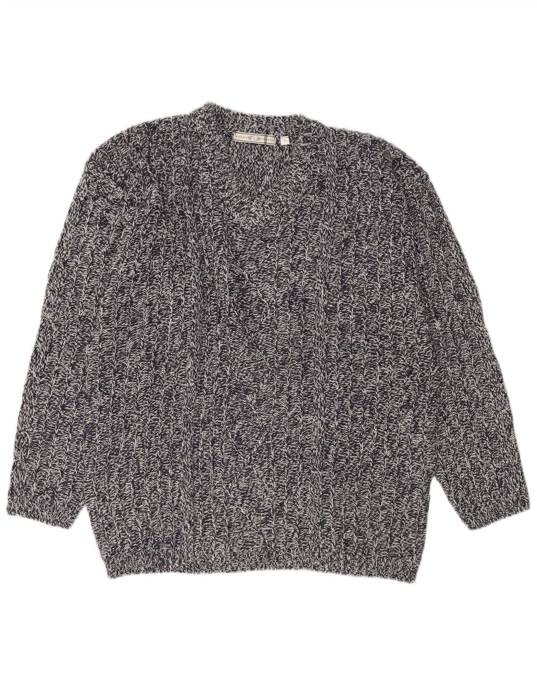 Lotto Herre V-hals trøje Sweater Large Navy Blue Flecked Acryl