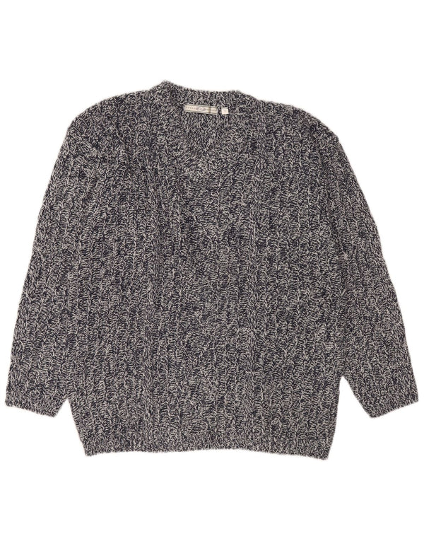 Lotto Herre V-hals trøje Sweater Large Navy Blue Flecked Acryl