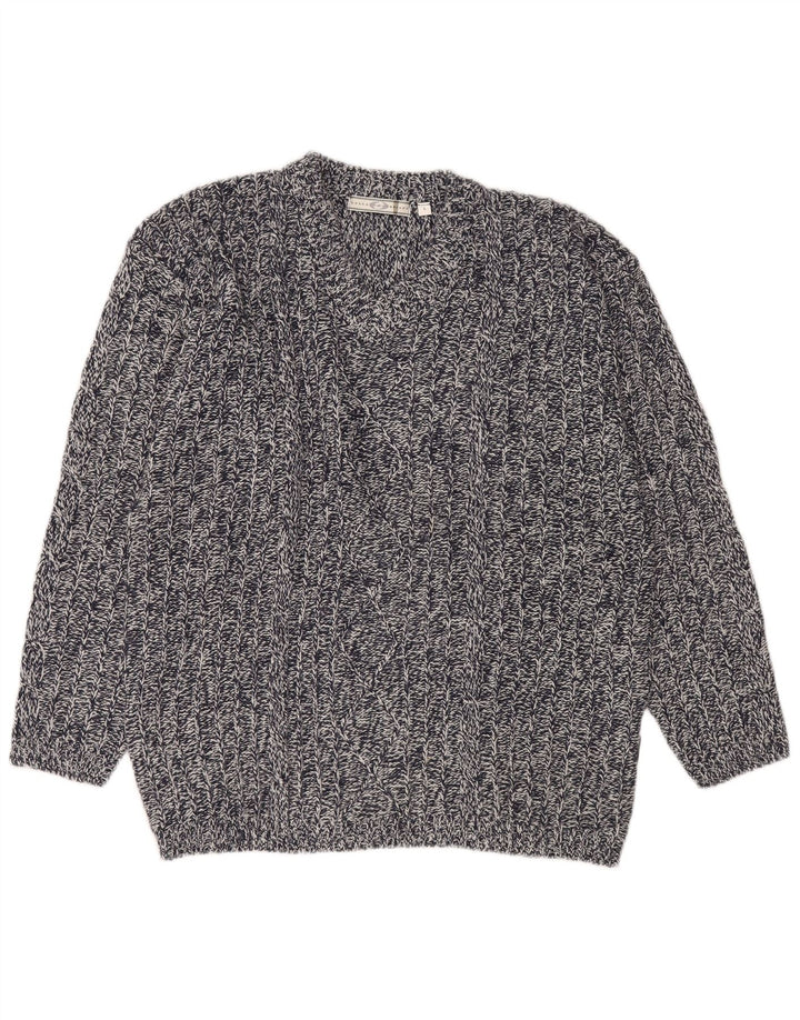 Lotto Herre V-hals trøje Sweater Large Navy Blue Flecked Acryl