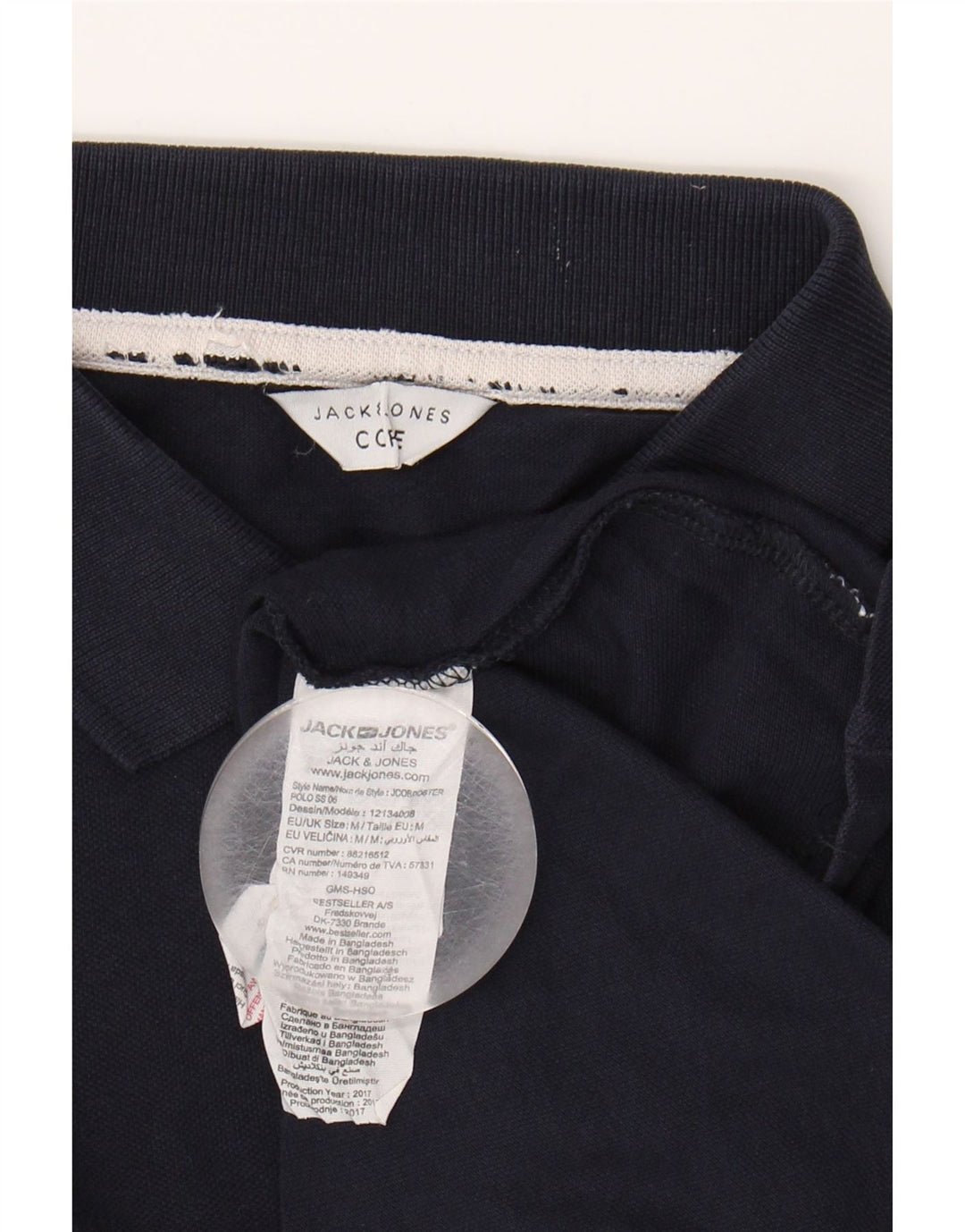 JACK & JONES Mens Polo Shirt Medium Navy Blue Cotton Vintage Jack & Jones and Second-Hand Jack & Jones from Messina Hembry 