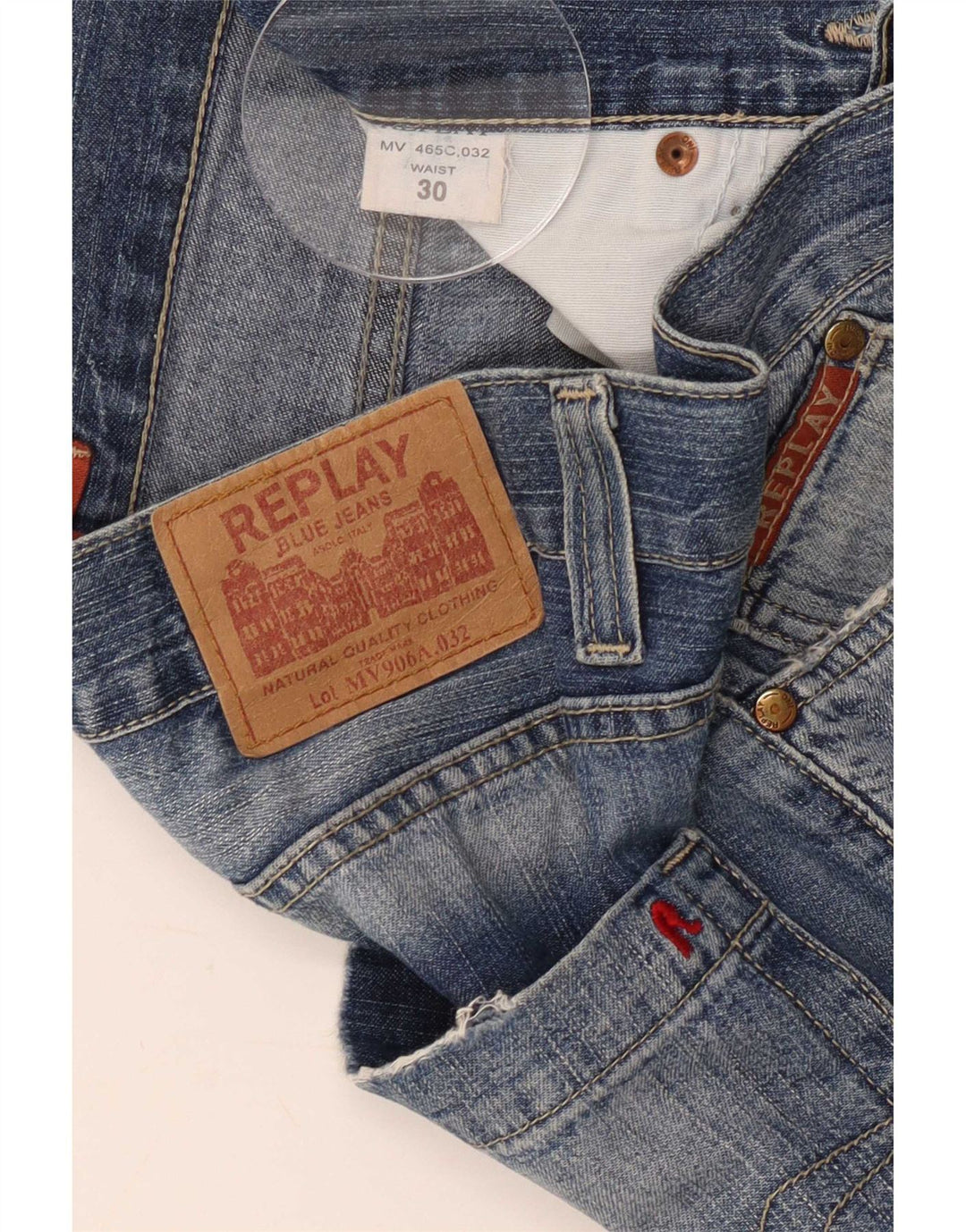 Replay Herre Straight Jeans W30 L27 Blå Bomuld