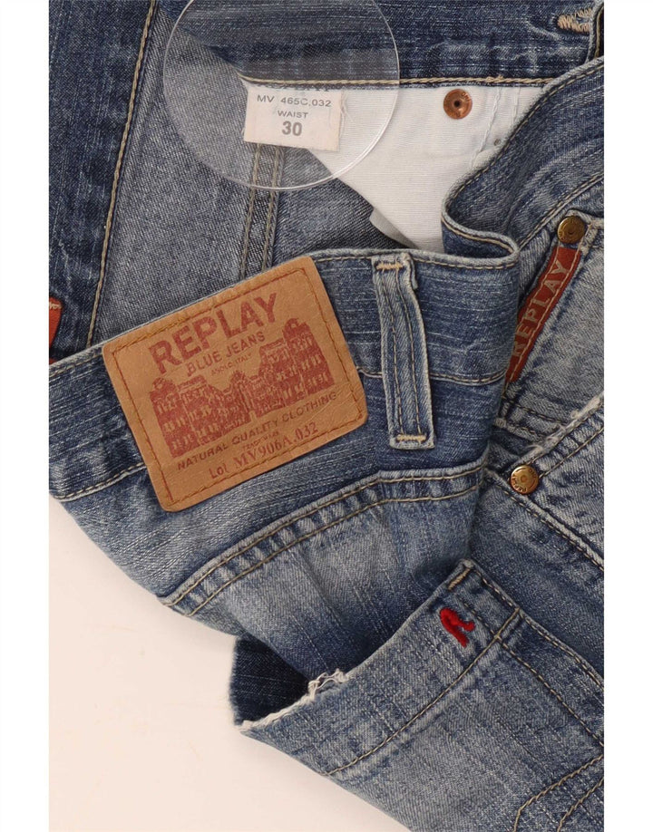 Replay Herre Straight Jeans W30 L27 Blå Bomuld