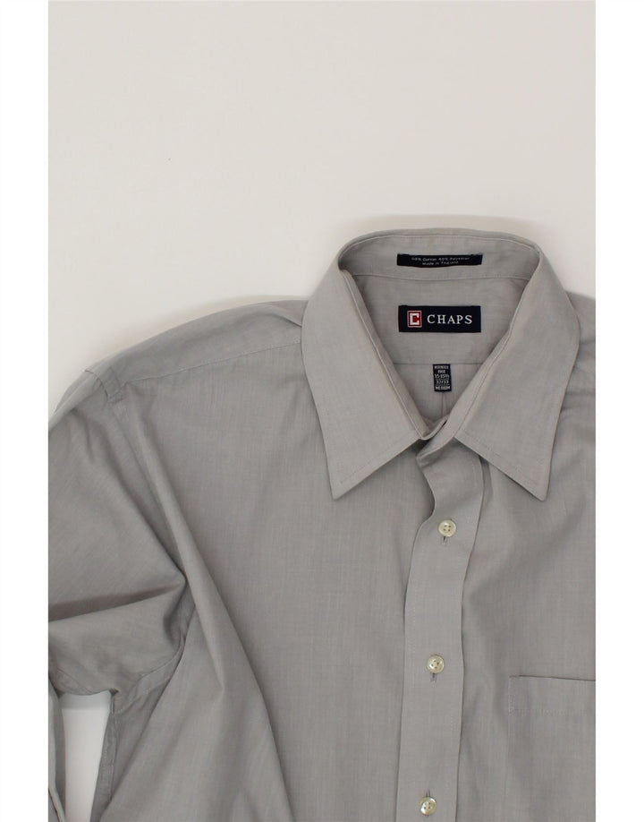 CHAPS Mens Shirt Size 15 1/2 Medium Grey Cotton Vintage Chaps and Second-Hand Chaps from Messina Hembry 