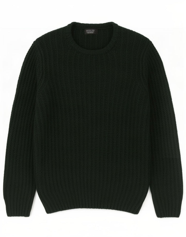 Zara Herre Crew Neck Jumper Sweater Medium Grøn Akryl