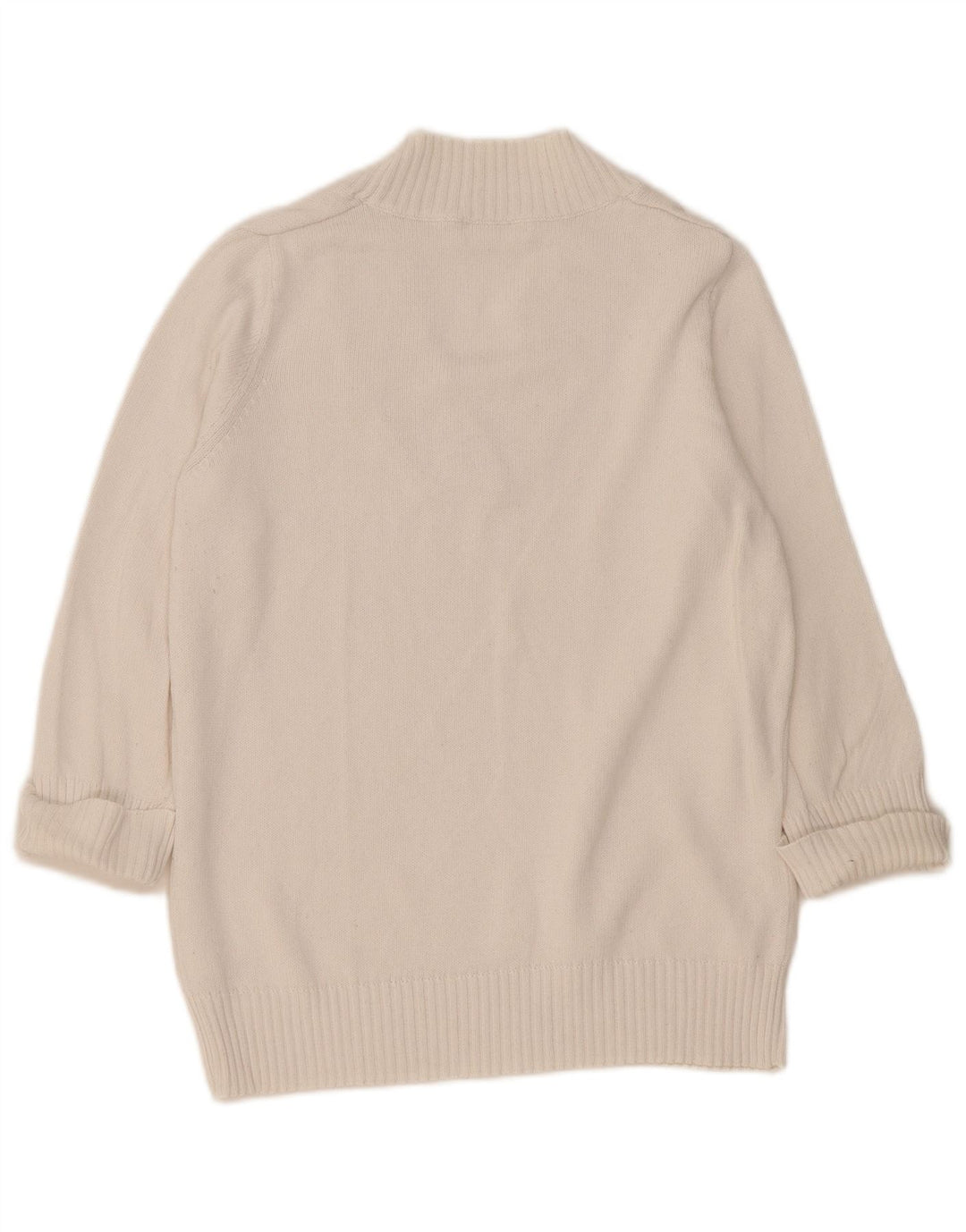 Marks & Spencer Dame V-hals sweater UK 16 Stor hvid bomuld