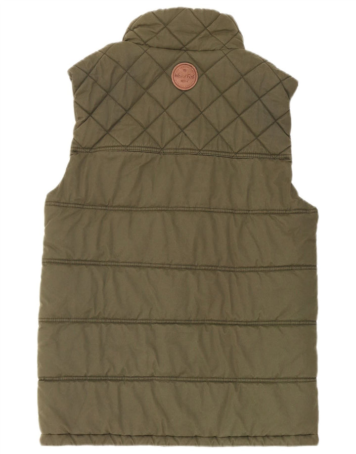 Weird Fish Herre Polstret Gilet UK 38 Small Green Polyester