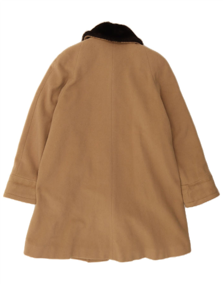 VINTAGE Womens Overcoat US 12 Large Beige Virgin Wool Vintage Vintage and Second-Hand Vintage from Messina Hembry 