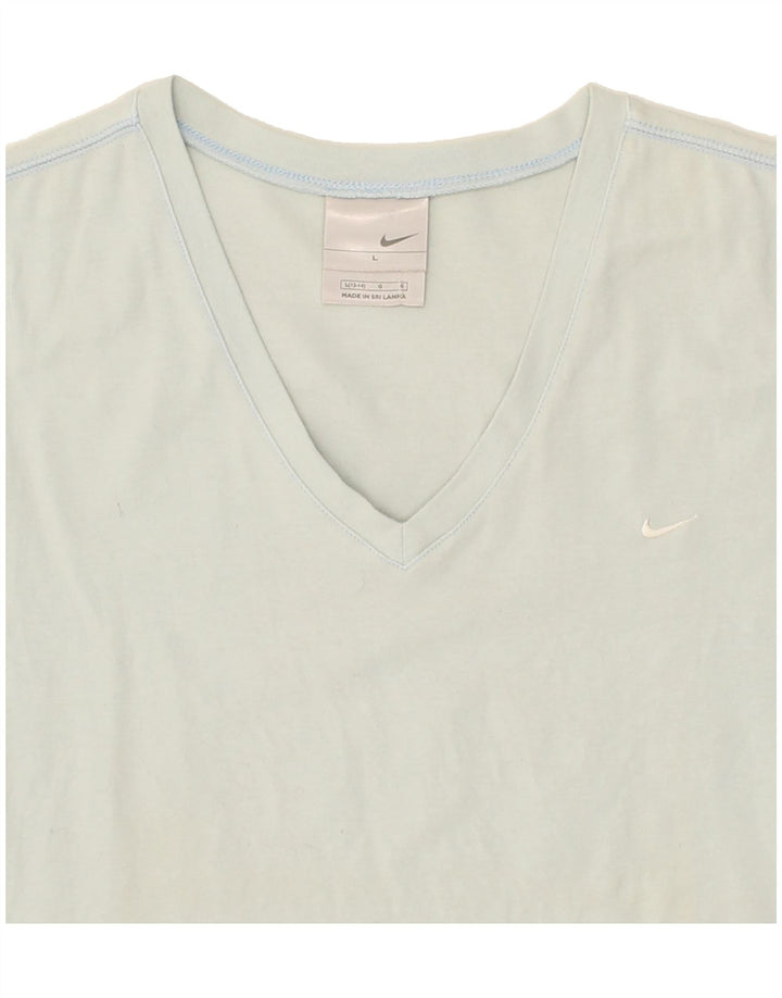 NIKE Womens T-Shirt Top US 12-14 Large Grey Cotton Vintage Nike and Second-Hand Nike from Messina Hembry 
