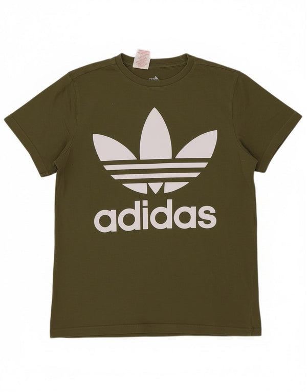 Adidas drenge grafisk t-shirt top 13-14 år Khaki Bomuld