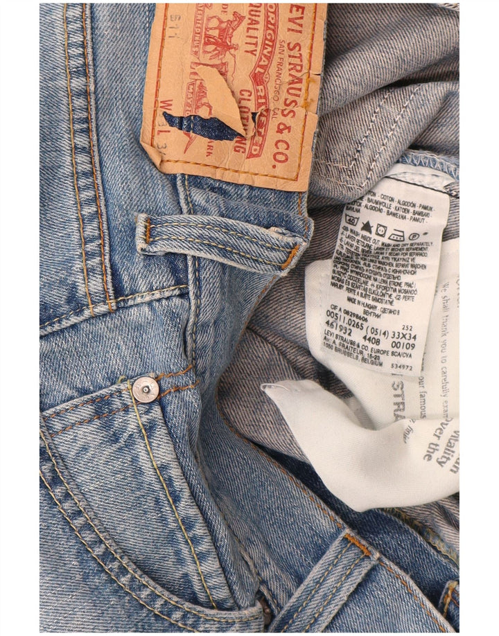 Levi's Herre 511 Slim Jeans W33 L34 Blå Bomuld