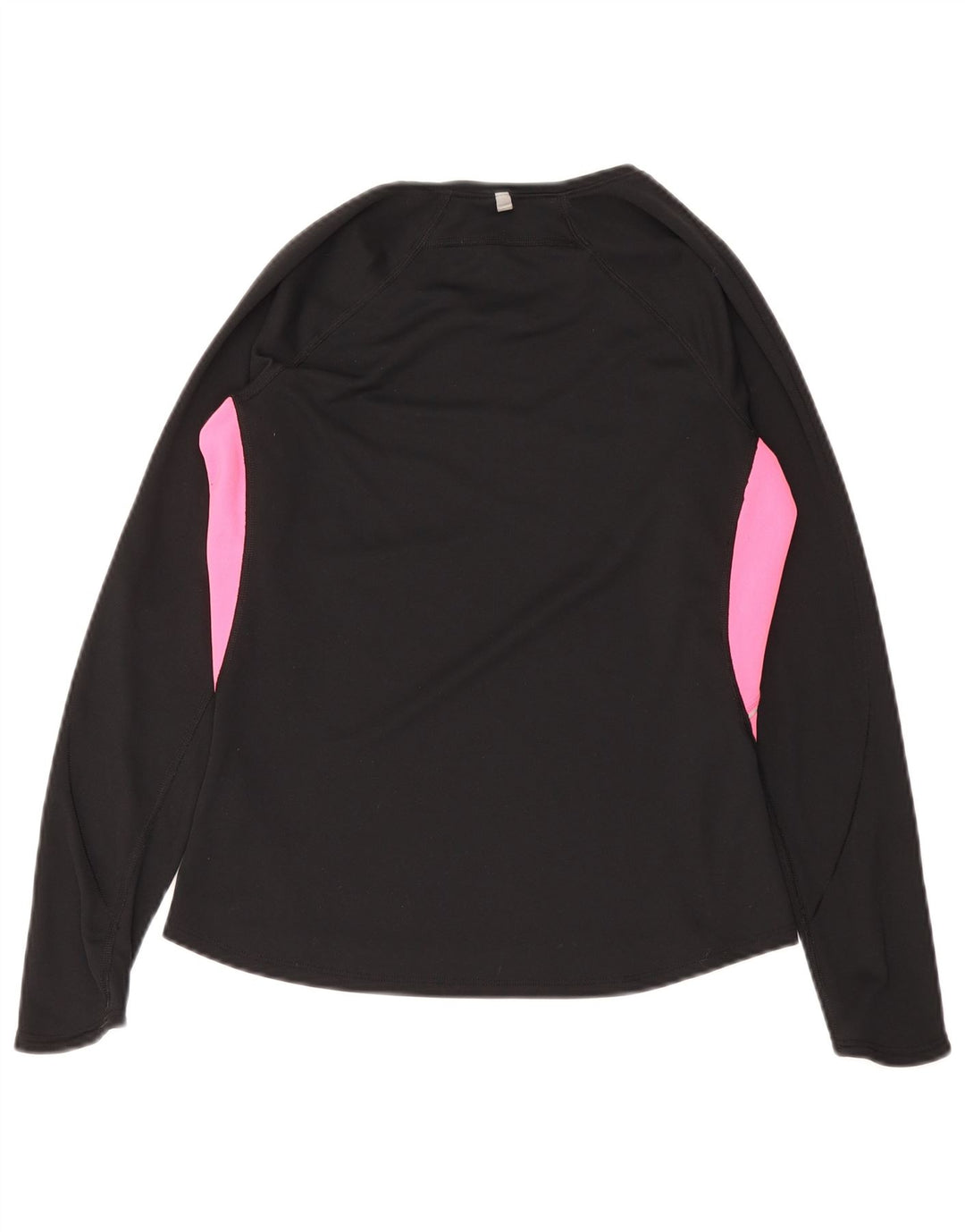 Nike Dame Dri Fit Top Langærmet UK 12/14 Medium Black Colourblock