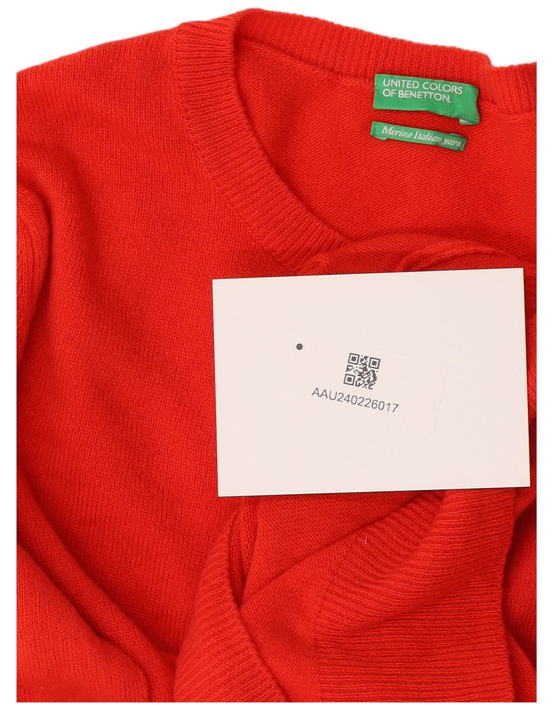 Benetton Dame Jumper Sweater UK 12 Medium Red Virgin Wool