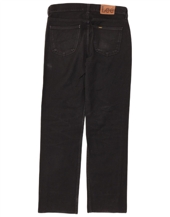 LEE Mens Seattle Straight Jeans W34 L33 Sort Bomuld