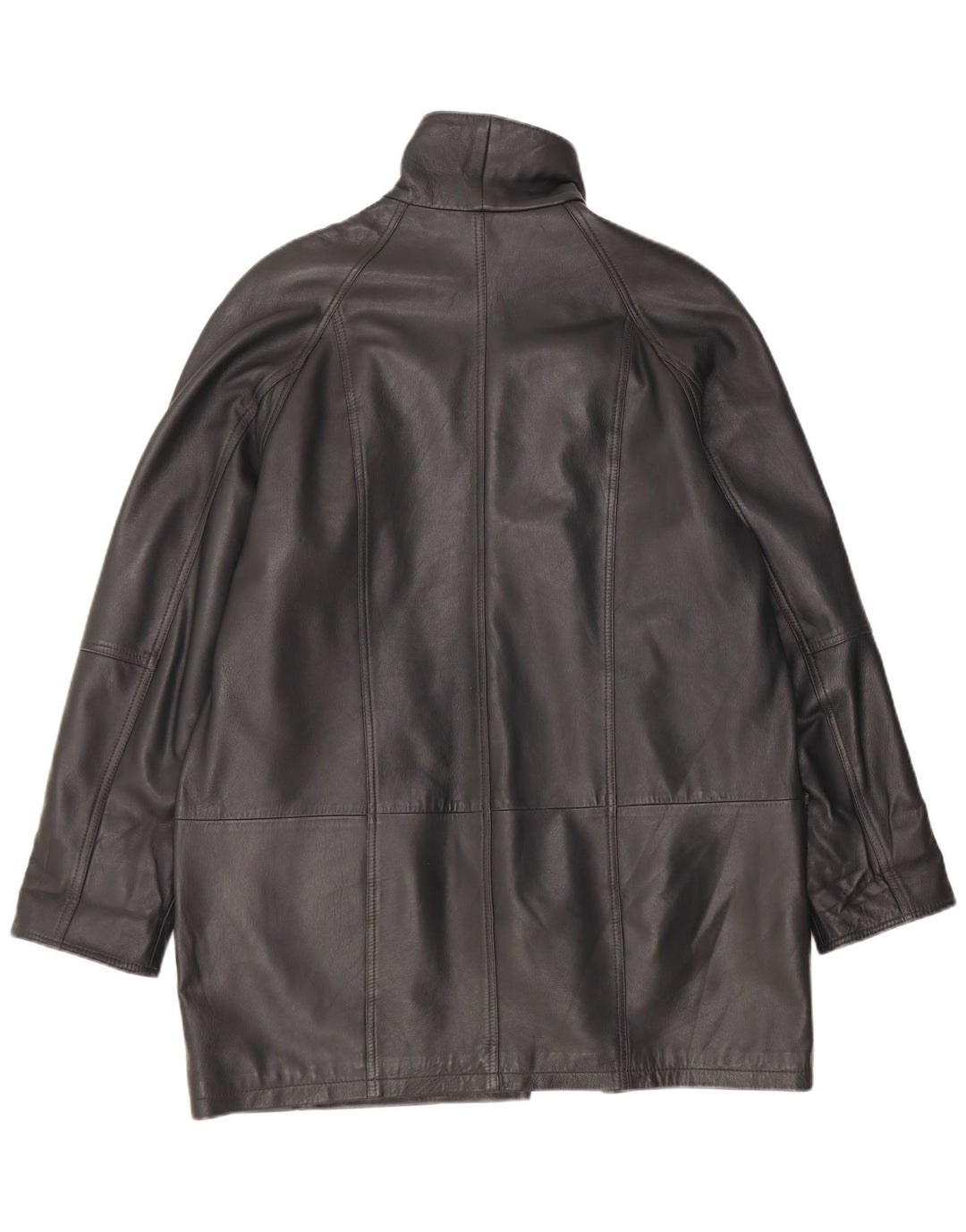 Barisal Dame Oversized Læderfrakke EU 40 Medium Sort