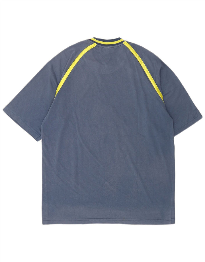 Adidas Herre grafisk T-shirt Top Medium Marineblå Bomuld