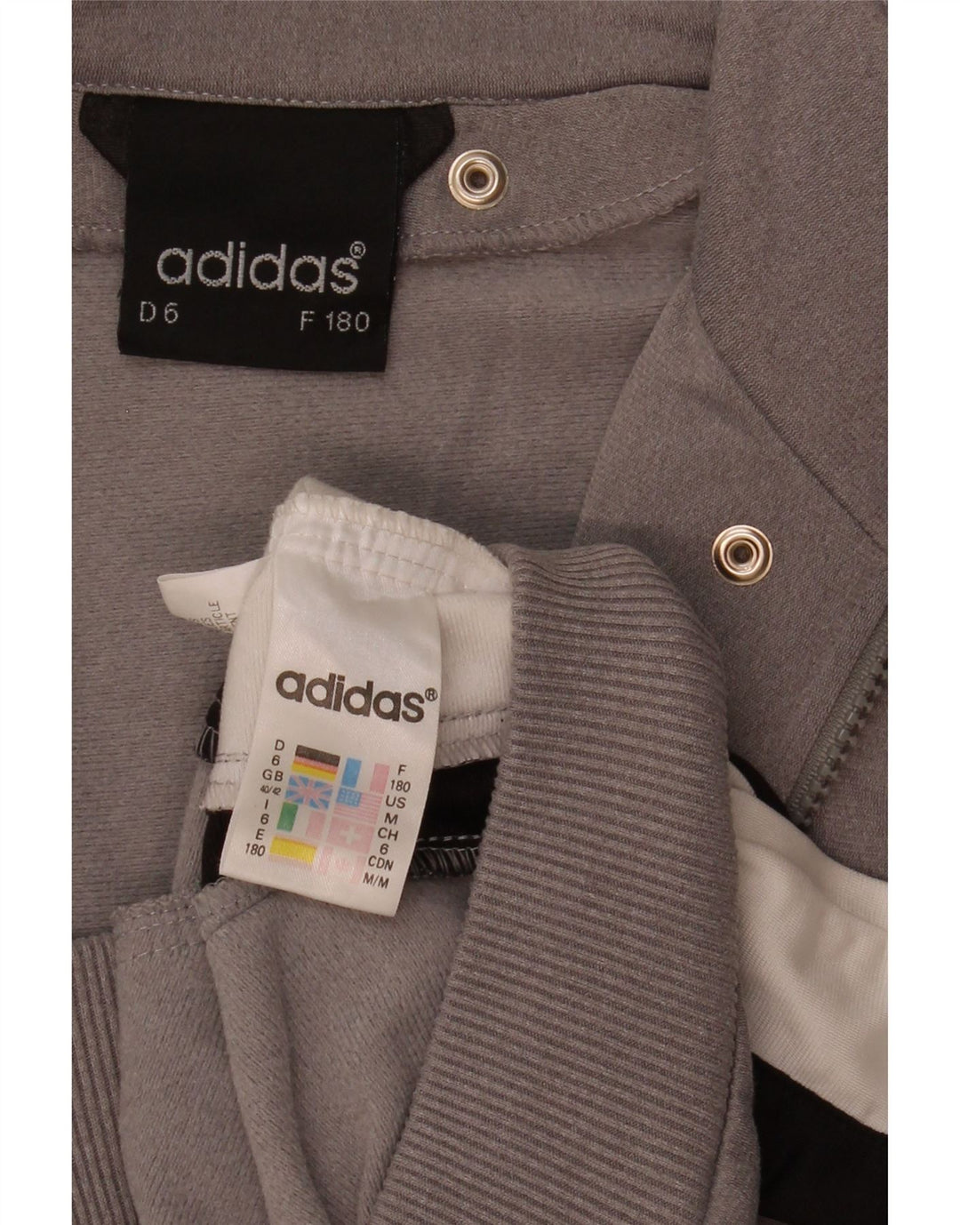 Adidas Herre grafisk træningsdragt topjakke UK 40/42 Medium Grey Colourblock
