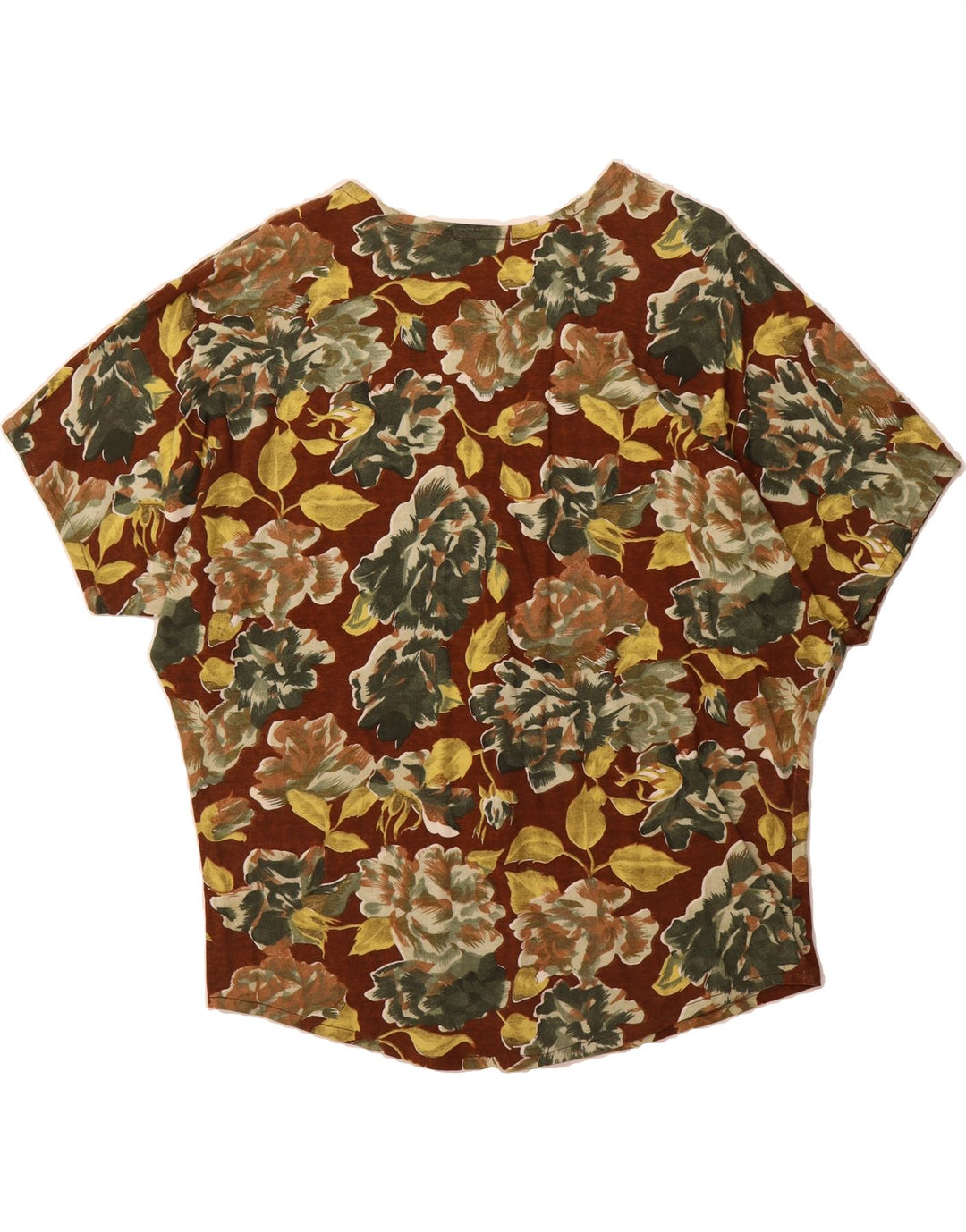 VINTAGE Womens Blouse Top UK 16 Large Brown Floral Vintage Vintage and Second-Hand Vintage from Messina Hembry 