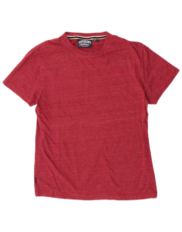Superdry T-shirt top til kvinder DK 16 Stor rød flækket bomuld