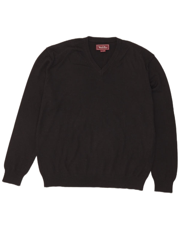 Marlboro Classics Herre V-hals sweater 2XL Sort Merinould