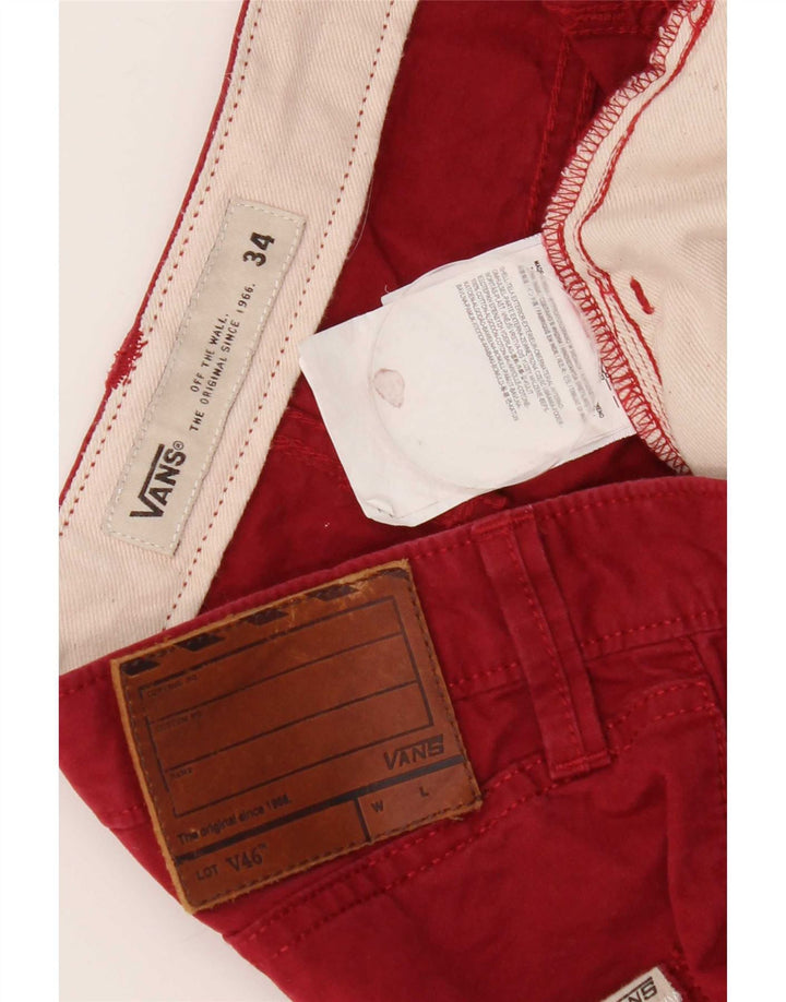 Vans Herre Slim Casual Bukser W34 L31 Rød Bomuld