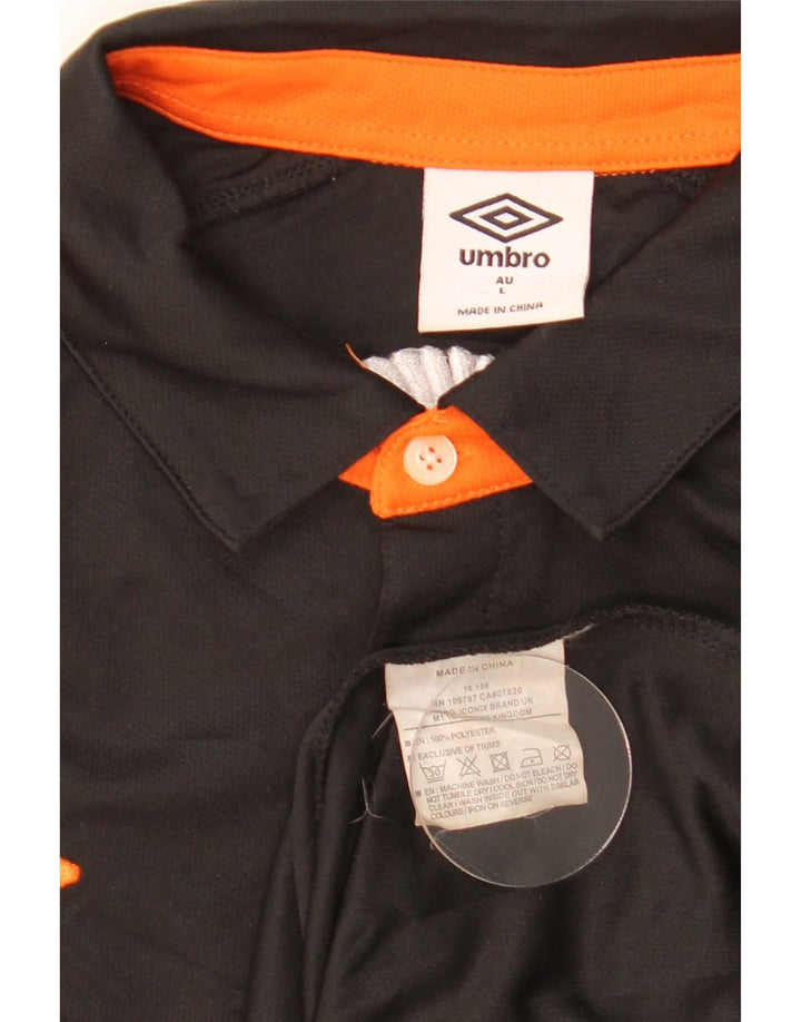 Umbro Herre Spartans Graphic Polo Shirt Large Black Colourblock Polyester