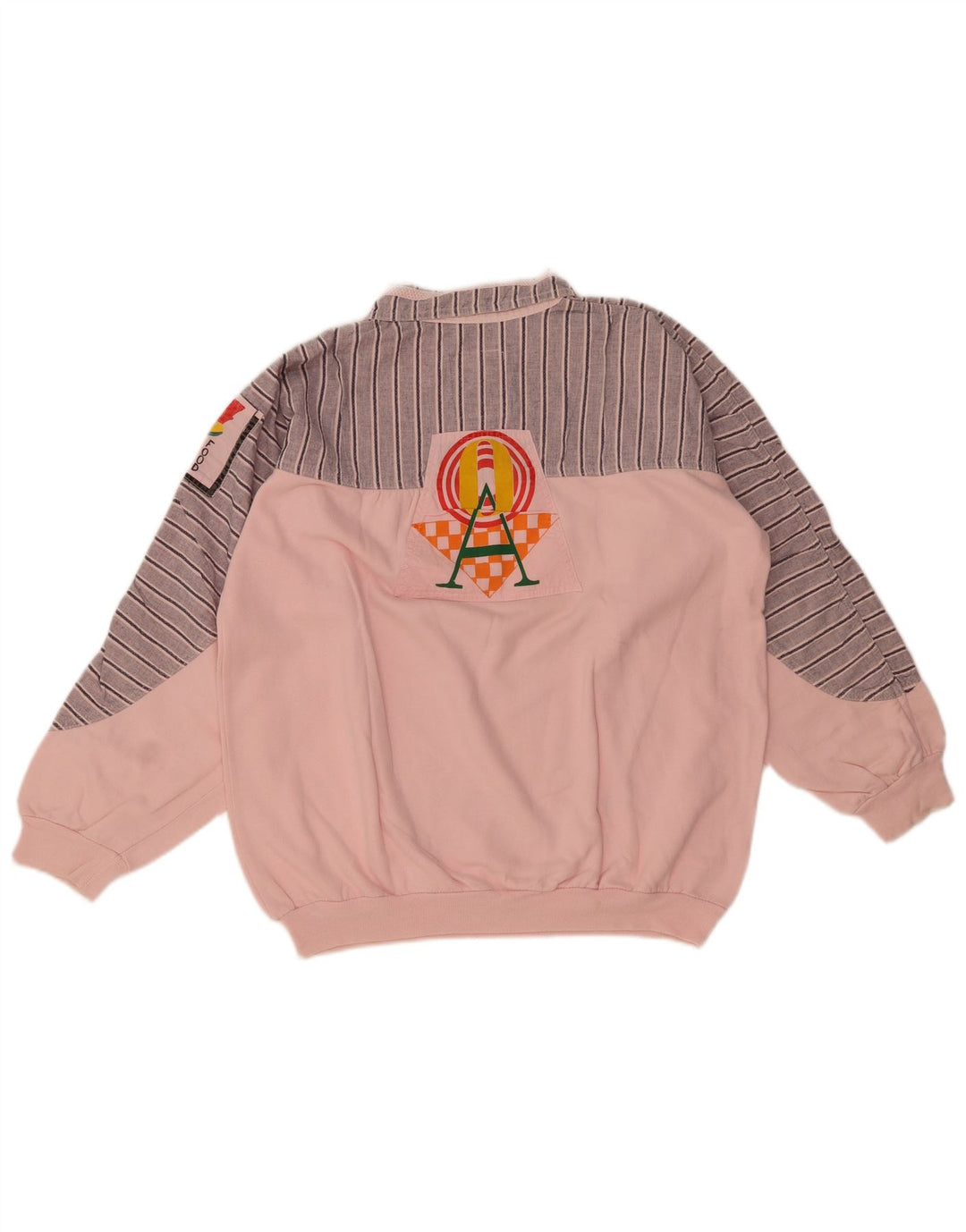 Vintage Kvinders Oversized Grafisk Sweatshirt Jumper UK 14 Medium Pink