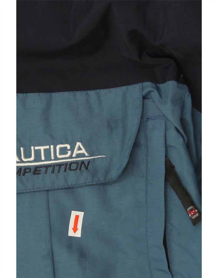Nautica Herre Hooded Utility Jacket UK 38 Medium Blue Colourblock Polyester