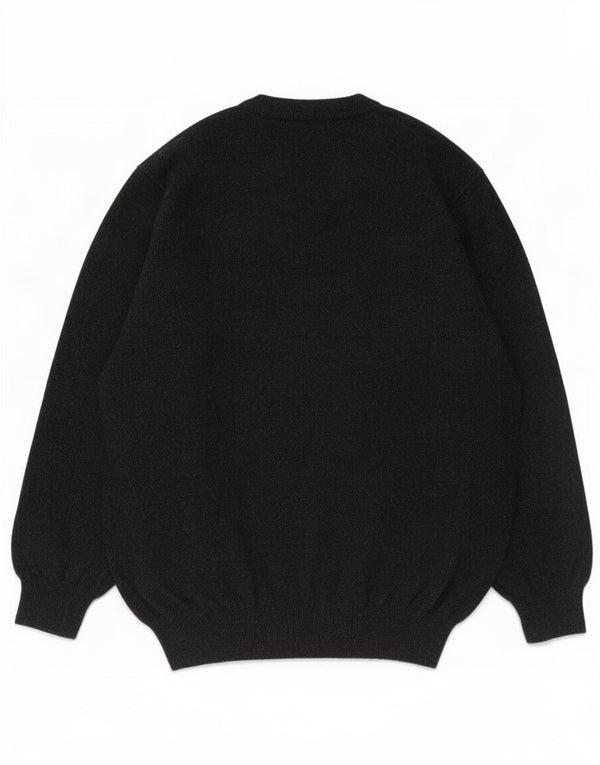Rifle Mens V-Neck Jumper Sweater Small Grey Wool