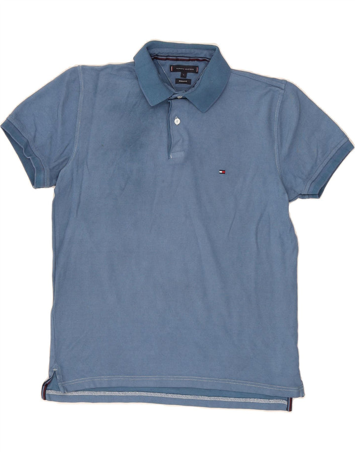 TOMMY HILFIGER Mens Regular Fit Polo Shirt Large Blue Cotton Vintage Tommy Hilfiger and Second-Hand Tommy Hilfiger from Messina Hembry 