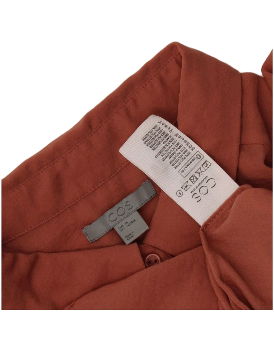 Cos Oversized skjortekjole til kvinder EU 36 Small Orange Polyester
