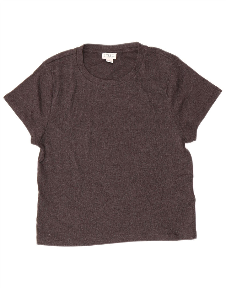 J. CREW Dame T-Shirt Top UK 14 Stor Grå Bomuld