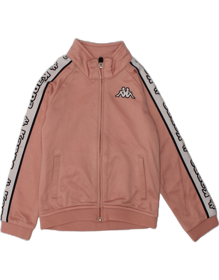 KAPPA Girls Graphic Tracksuit Top Jacket 5-6 Years Pink Polyester | Vintage Kappa | Thrift | Second-Hand Kappa | Used Clothing | Messina Hembry 