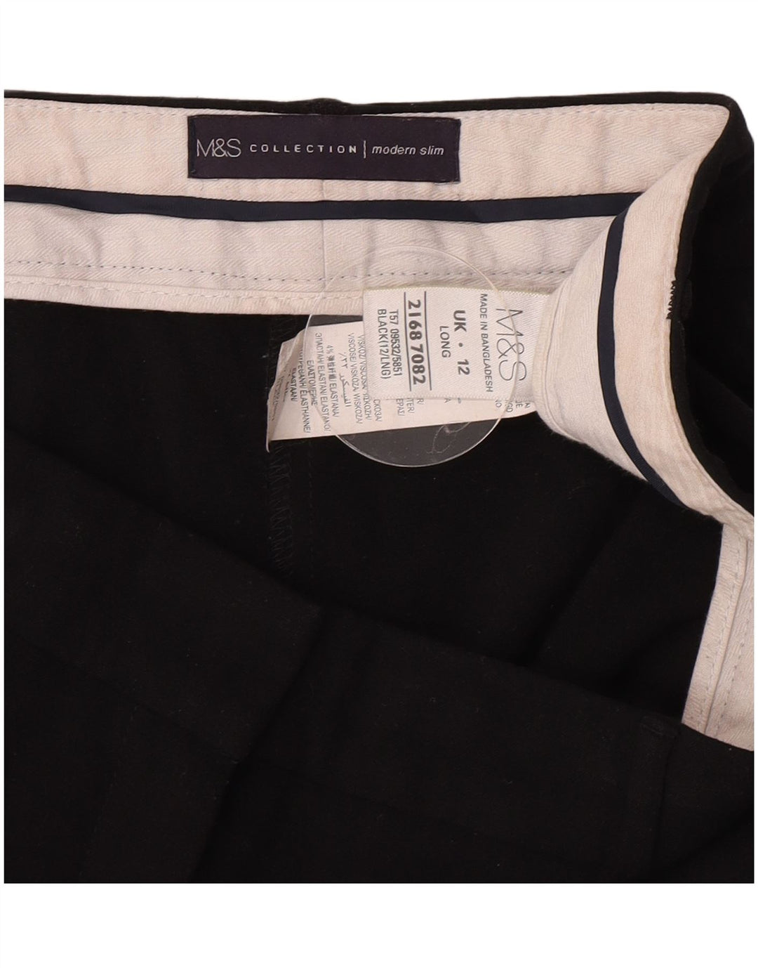 Marks & Spencer Dame Moderne Slim Suit Bukser UK 12 Medium W30 L31 Black