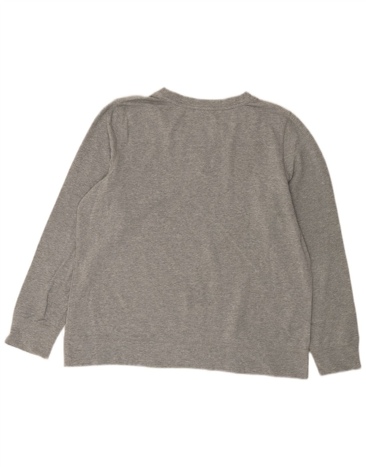 L.L.BEAN Grafisk sweatshirt til kvinder UK 16 Stor grå bomuld