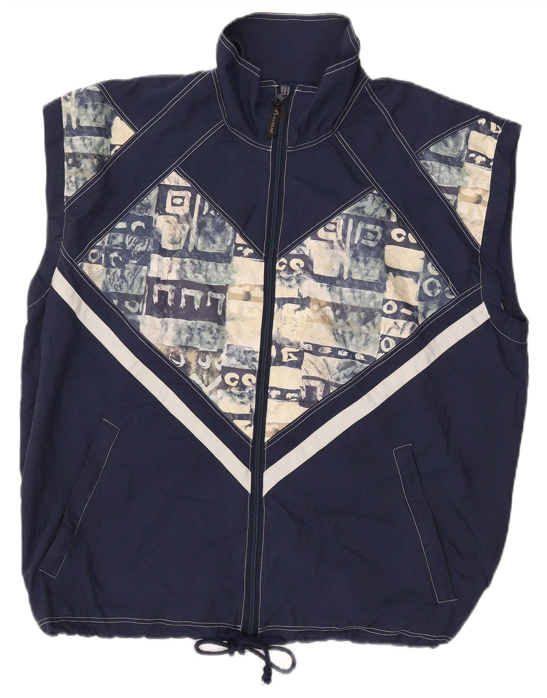 Aktiv Herre Ærmeløs træningsdragt Top jakke Small Navy Blue Colourblock