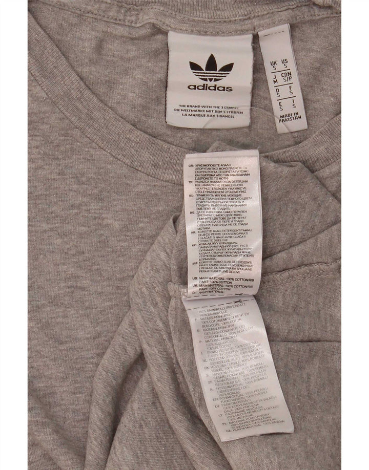 Adidas Herre T-Shirt Top Lille Grå Bomuld