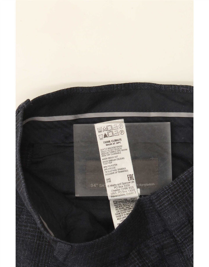 Marks & Spencer Chinobukser til mænd W34 L29 Marineblå Houndstooth
