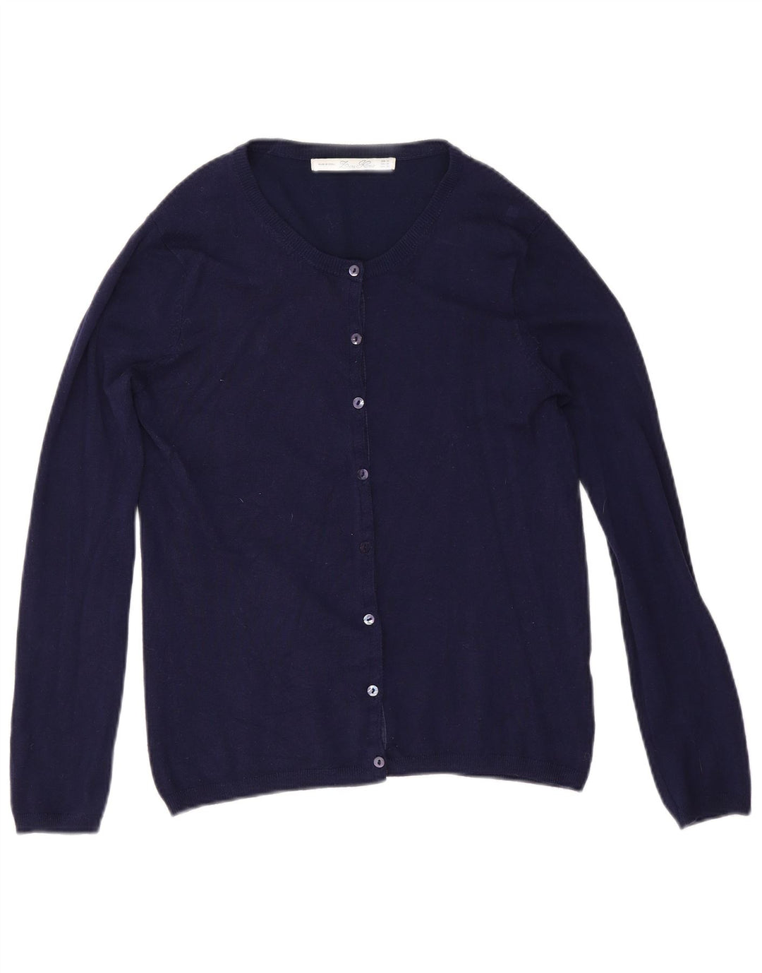 Zara Dame Cardigan Sweater UK 14 Medium Navy Blue